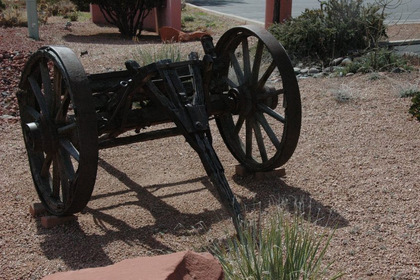 Antique wagon wheels