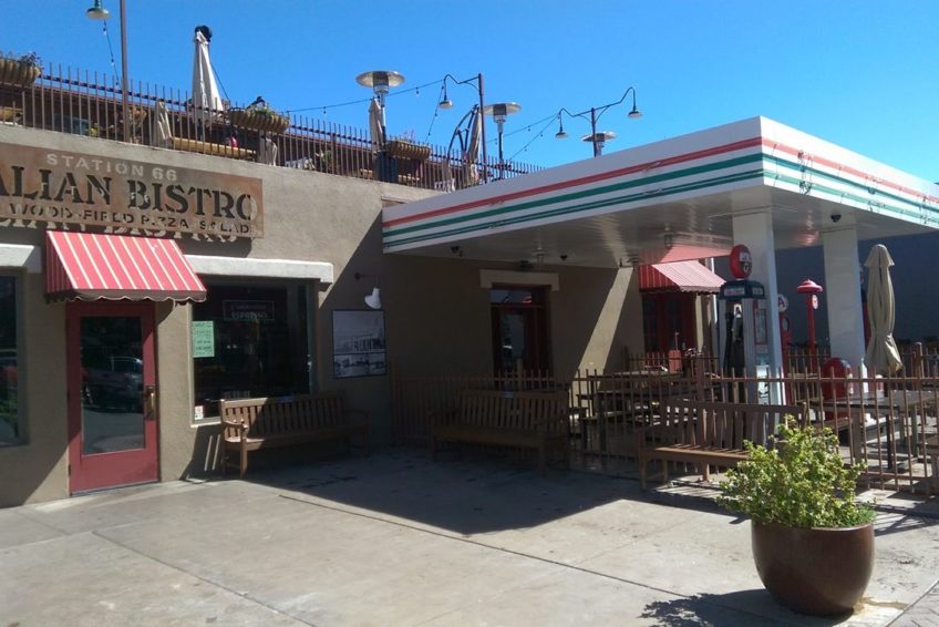 Old gas station converted to an Italian bistro in Williams