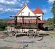 Antique wagon on display outside Ouray County Ranch history Museum