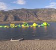 Inflatable waterpark at Gyro Beach in Osoyoos