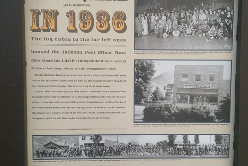 Information sign about the history of the Jackson Town Square